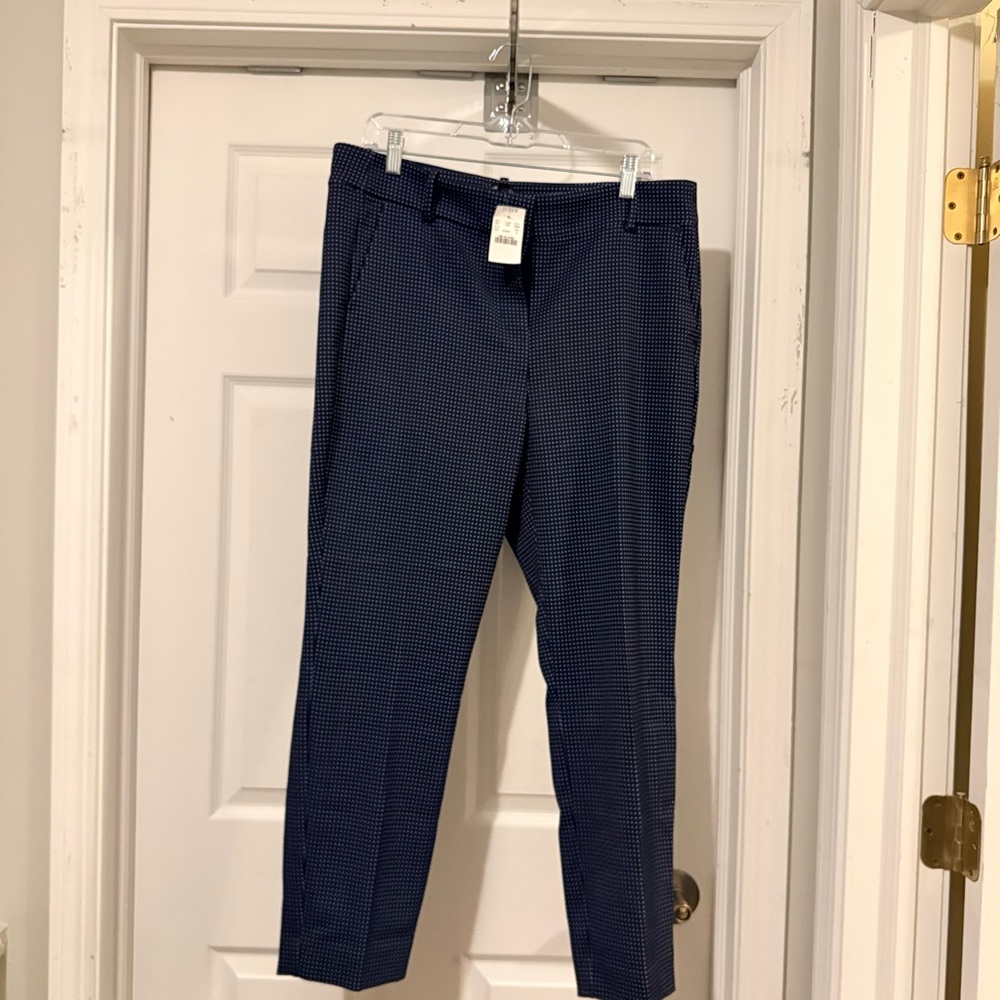 J. Crew Factory Navy Polka Dot Pants